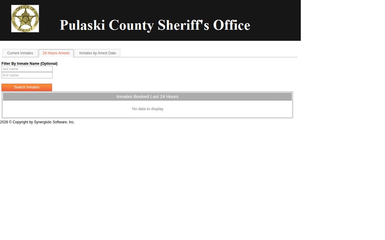 Pulaski County 24 hour booking report used to distinguish bookings from releases