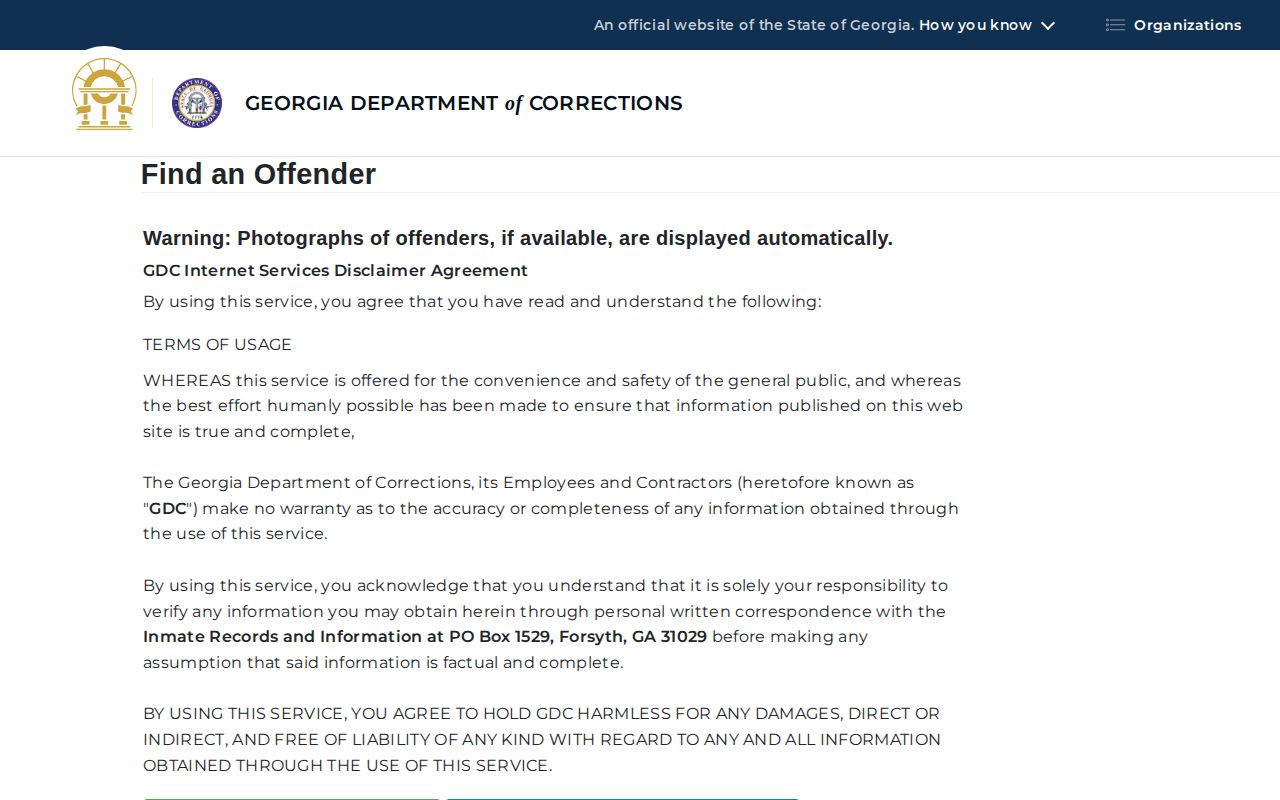 Pulaski County projected release GDC offender query form