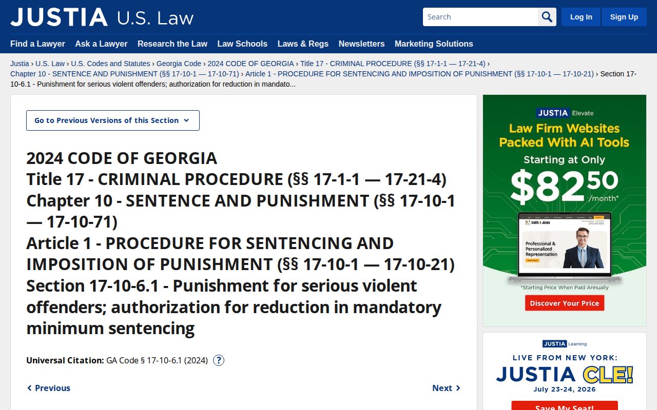 Pulaski County projected release serious violent felony statute